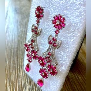 💗Pink Sapphire Chandelier Earring💗